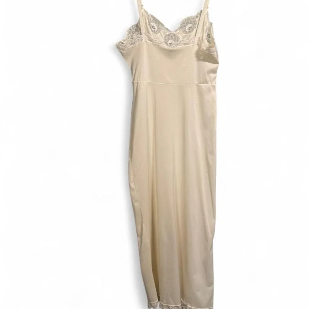 Vintage‎ Aristocraft Cream lace slip dress nightgown size small